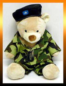 BAB Build A Bear VELVET TEDDY Army Camouflage Fatigues  