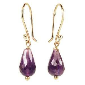  Amethyst Faceted Teardrop Earrings Jewelry