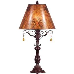   Home Eliante Table Lamp with 13 inch diameter Amber Mica shade: Home