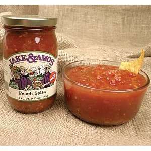 Jake & Amos Peach Salsa   16 Ounce: Grocery & Gourmet Food