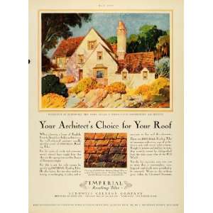 1929 Ad Imperial Roofing Tiles Ludowici Celadon Brittany Shingle Home 