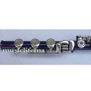 Purple 17 Open Holes flute C key +E Great Tone Metal  