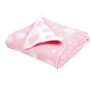  Pink & White Dot Knit Blanket 