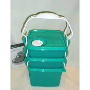   Square Lunch Bento BOX Stack & Store SET + Handle: Kitchen & Dining