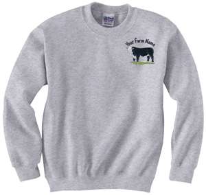 Black Baldy Beef Bull Custom Farm Name Embroidered Sweatshirt S M L XL 