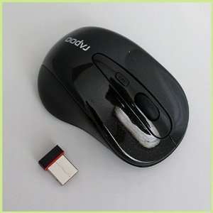   4GHz Rapoo 3000 Black Ergonomic USB Wireless Laser Mouse Electronics