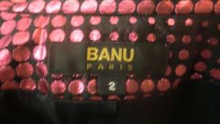 FESTIVE GLAM BANU PARIS BLACK METALLIC PINK OUTFIT PANTS & JACKET SET 