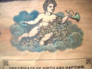 1867 antique FRAKTUR baptism cert LOOSE reading pa  