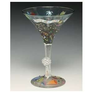  New Years tini Martini Glass by Lolita