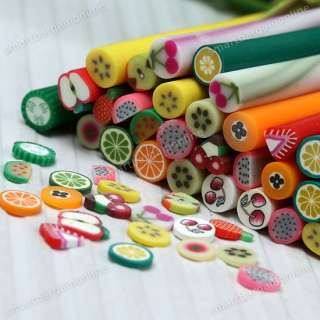   Fimo Clay Sticker Rod Art Tips Decoration Mixed Fruit Animal Flower