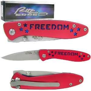 com Best Quality WhetstoneT Patriotic Red Freedom Folder Pocket Knife 