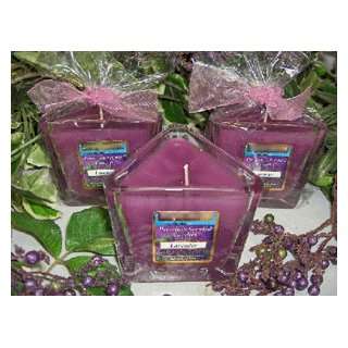  Lavender Scented Triangle Glass Jar Candle 7 Oz.: Home 