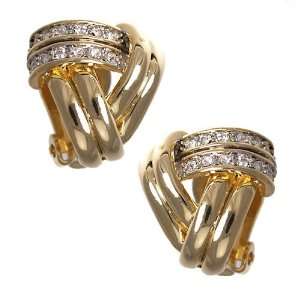  Tilda Gold Crystal Clip On earrings Jewelry