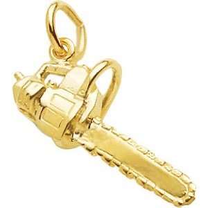  Rembrandt Charms Chainsaw Charm, 10K Yellow Gold: Jewelry