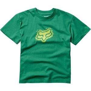  Fox Racing Youth Ticker T Shirt   Small/Green Automotive