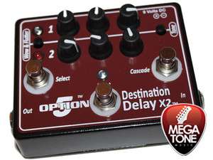 Option 5 Destination Delay X2 Guitar Delay Effects Pedal   Free Pedal 