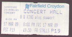   croydon 17 march 1989 ticket uk   1989 unused ticket for conc  