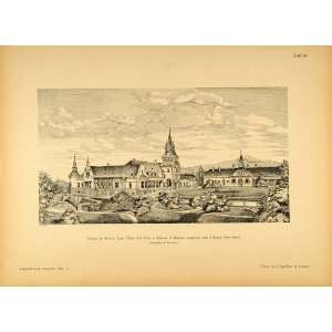  1894 Schloss Thurn und Taxis Castle Architecture Print 