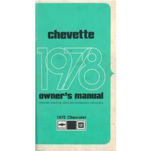  1978 CHEVROLET CHEVETTE Owners Manual User Guide 