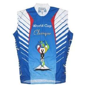World Cup Cycling Blue Sleeveless Bicycle Jersey  Sports 