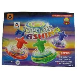  Light Up Spinning Top In Display Case Pack 72 Everything 