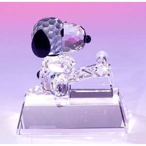    Crystal World Peanuts Typing Snoopy Figurine: Everything Else