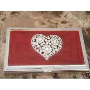  Big Jeweled Heart Business Card Case: Office Products