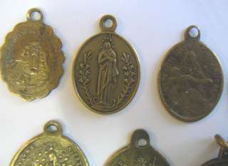 RELIGIOUS MEDAL LOT 11 EUROPEAN BRONZE BRASS +100 YEARS  