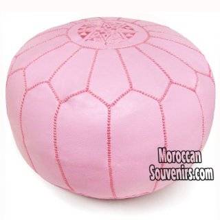 Stuffed Moroccan Pouf, Pouffe, Ottoman, Poof, Color  Pink by Moroccan 