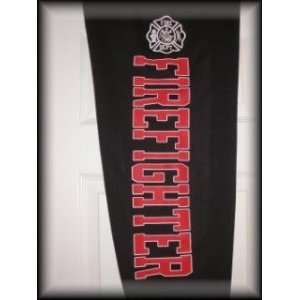   Navy Blue Sweatpants with Red/White Firefighter Logo on the Left Leg