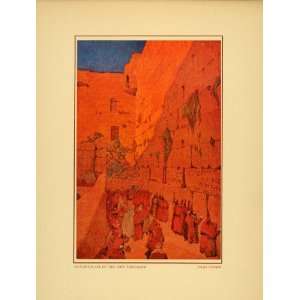  1914 Jules Guerin Wailing Western Wall Kotel Jerusalem 