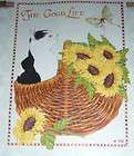 Susan Branch The Good Life Summer Sunflowers & Cat Basket Large 