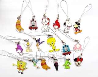   500 Pcs Disney Assorted Metal Cell Phone Mp3 Charms Straps More design