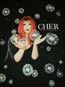 Cher   NEW Believe Bubbles LONG SLEEVE Shirt   Large $22.00 SALE FREE 