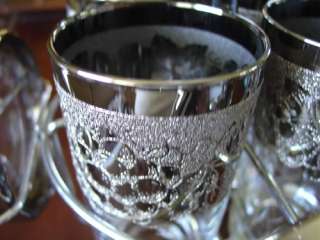 Silver Fade Glasses Queens Lusterware Coasters Caddy  