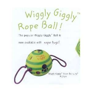  Wiggly Giggly Ball with Rope 5.75in Dog Toy Kitchen 