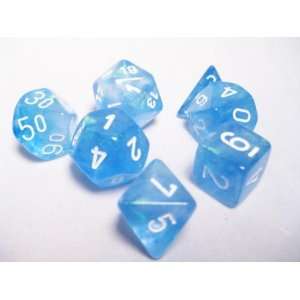  Chessex RPG Dice Sets: Sky Blue/White Borealis Polyhedral 