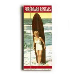  Vintage wood sign Surfboard Rentals 22x48 planked