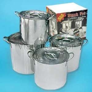   Stainless Steel Stock Pots w/Flat Lid Cookware Set: Kitchen & Dining