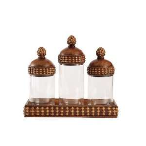  Vintage Verendah Pinecone Jar Set with Tray   CTR1649 