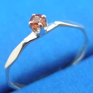 Deep Orange Red Sapphire, Hammered Band, Hand Crafted  