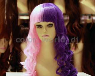   Long Wavy Cos Wig ca.65cm ★★Pink and Purple★  