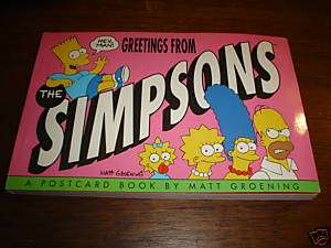 SIMPSONS POSTCARD BOOK 1990 MATT GROENING BART SIMPSON  