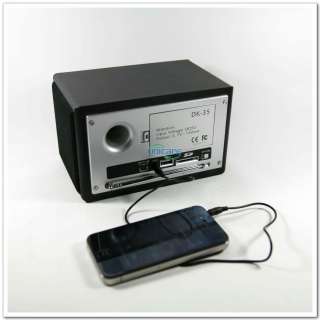 Speaker FM Radio Clock Alarm MP3 Music Player Black  