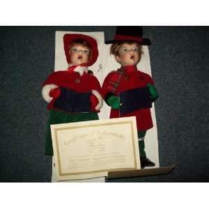  Collection Joy and Noel Caroler Porclein Christmas Dolls (2 Doll 