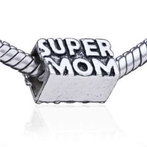 Mothers Day Gifts Pandora Style Bead Cube Super Mom European Charm 