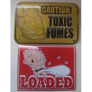  Family Guy Stewie Loaded and Peter Caution: Toxic Fumes 