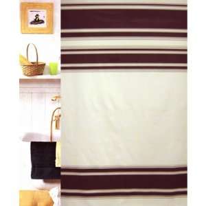   : Briarwood Brown & Beige Stripe Vinyl Shower Curtain: Home & Kitchen