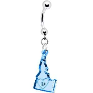  Light Blue State of Idaho Belly Ring: Jewelry