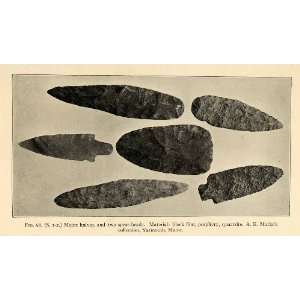  1910 Print Knives Stone Age Archeology Yarmouth Maine 